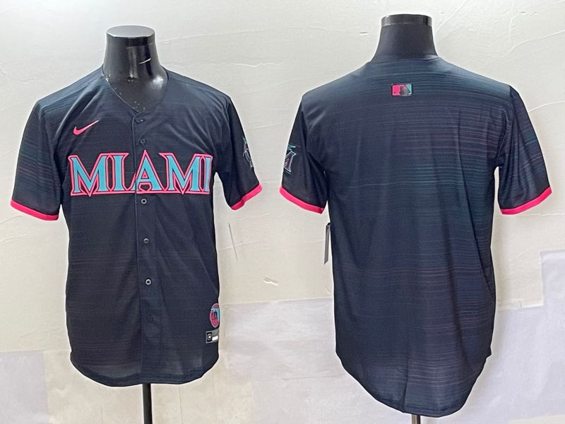 Men 2025 Miami Marlins Blank Black Joint Name Nike MLB Jersey style 1->miami marlins->MLB Jersey